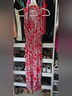 Red Paisley Long Dress